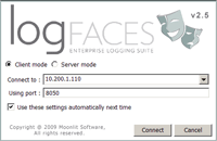 Log viewer client mode